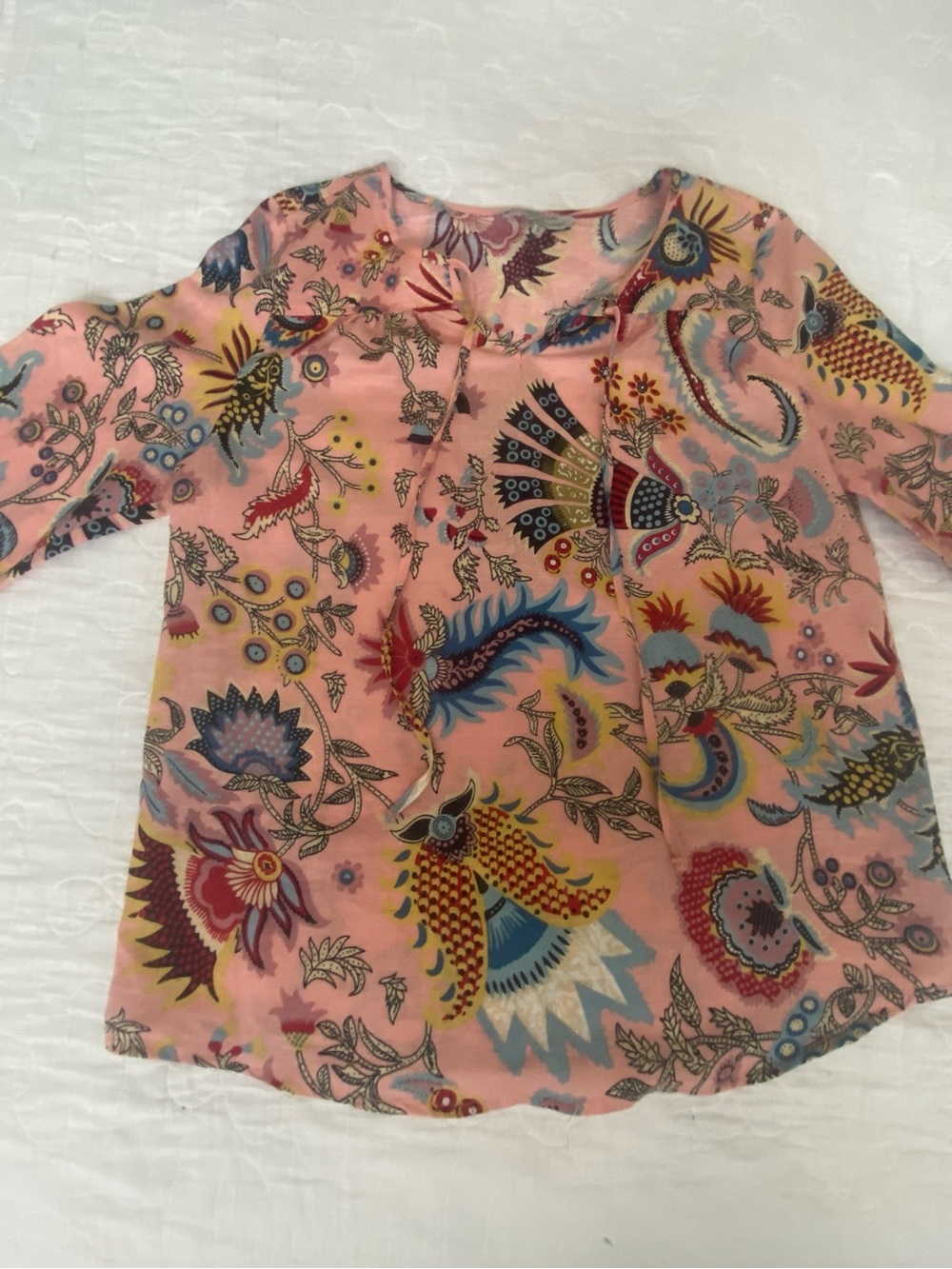 Women’s Pink Floral Paisley Print Blouse